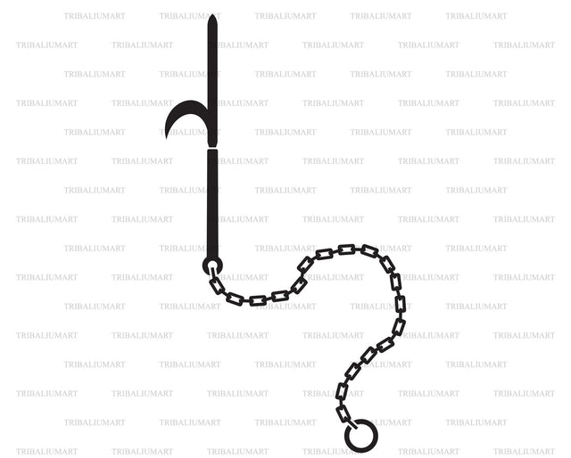 Ninja Shoge Hook with Chain SVG TribaliumArtSF 