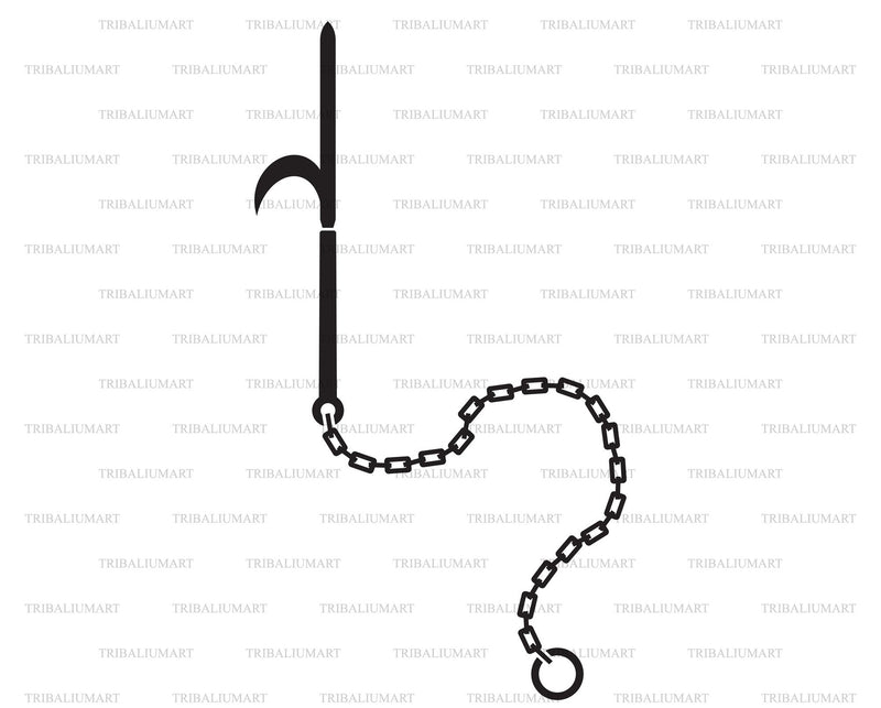 Ninja Shoge Hook with Chain SVG TribaliumArtSF 