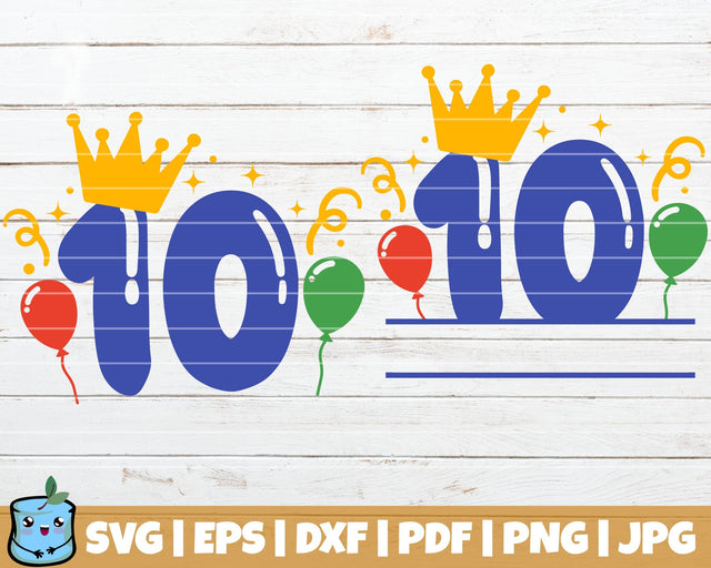 No 10 Balloons SVG MintyMarshmallows 