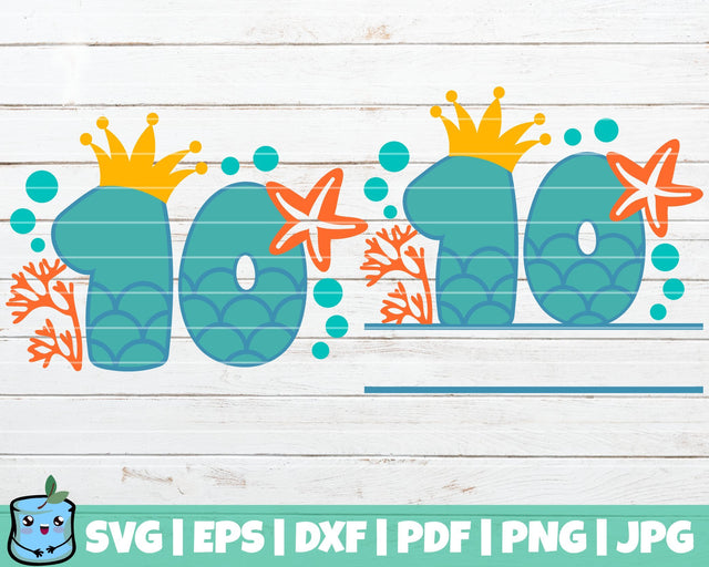 No 10 Mermaid SVG MintyMarshmallows 