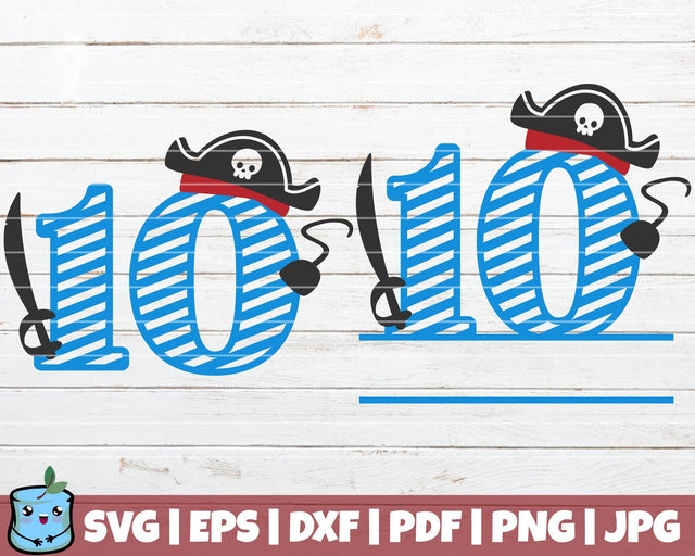 No 10 Pirate SVG MintyMarshmallows 