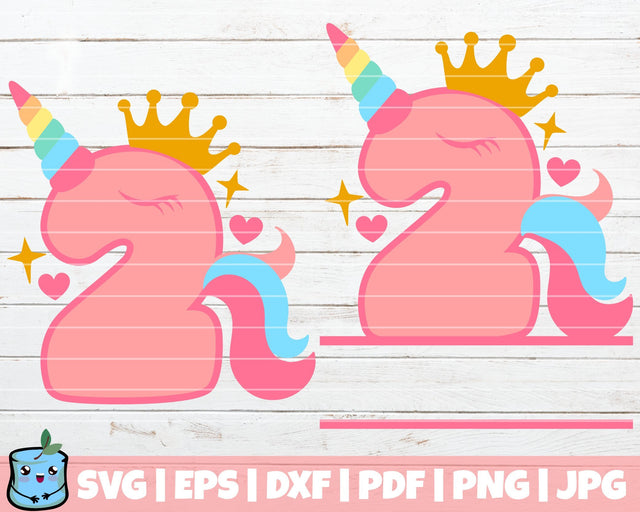 No 2 Unicorn SVG MintyMarshmallows 