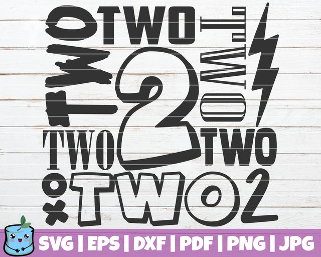 No 2 Word Art SVG MintyMarshmallows 