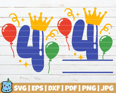 No 4 Balloons SVG MintyMarshmallows 