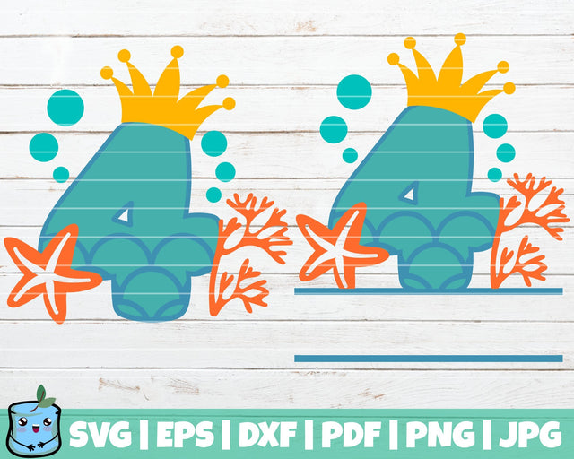 No 4 Mermaid SVG MintyMarshmallows 