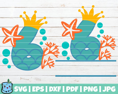 No 6 Mermaid SVG MintyMarshmallows 