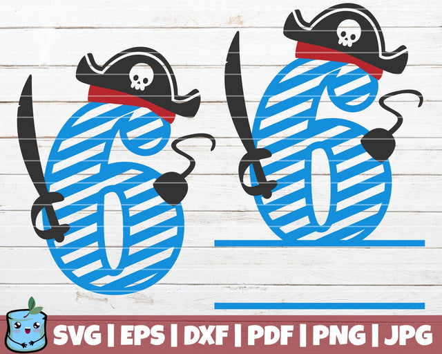 No 6 Pirate SVG MintyMarshmallows 