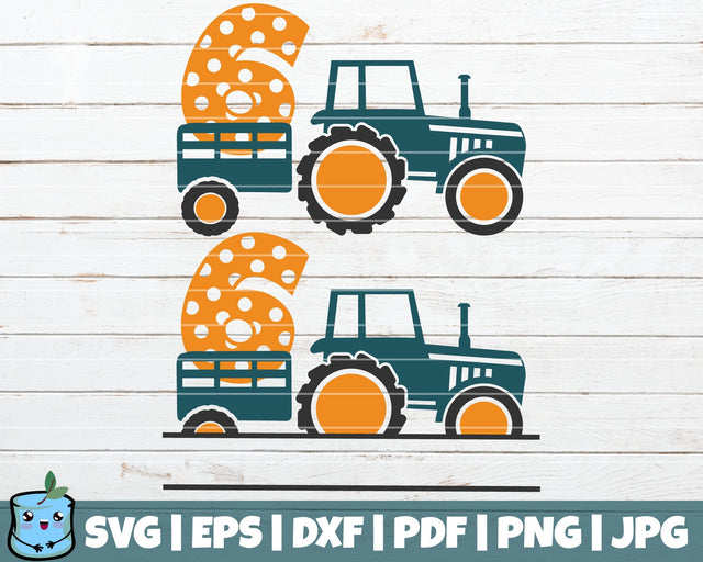 No 6 Tractor SVG MintyMarshmallows 