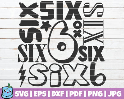 No 6 Word Art SVG MintyMarshmallows 