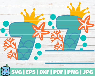 No 7 Mermaid SVG MintyMarshmallows 