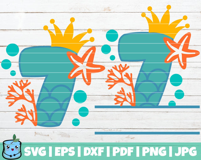 No 7 Mermaid SVG MintyMarshmallows 