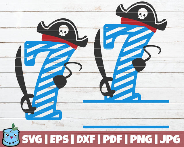 No 7 Pirate SVG MintyMarshmallows 