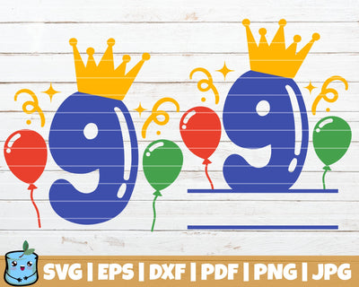 No 9 Balloons SVG MintyMarshmallows 