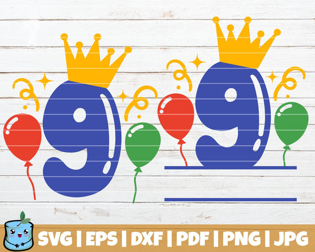 No 9 Balloons SVG MintyMarshmallows 