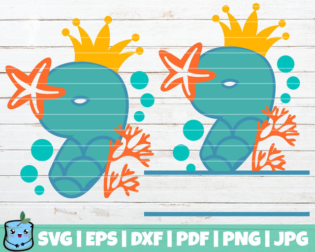 No 9 Mermaid SVG MintyMarshmallows 