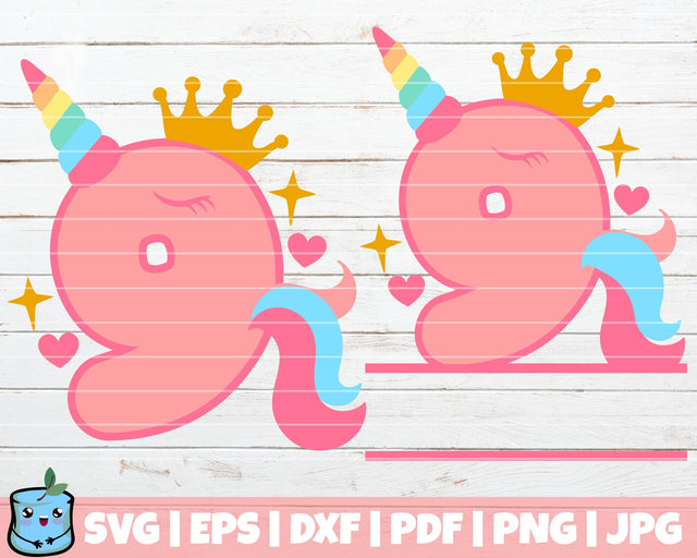No 9 Unicorn SVG MintyMarshmallows 