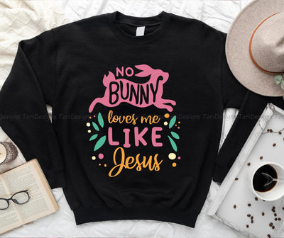 No Bunny Loves Me Like Jesus PNG sublimation design Sublimation ToriDesigns 