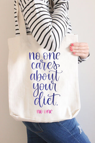 No One Cares About Your Diet Hand Lettered Cut File SVG PNG DXF SVG Cursive by Camille 