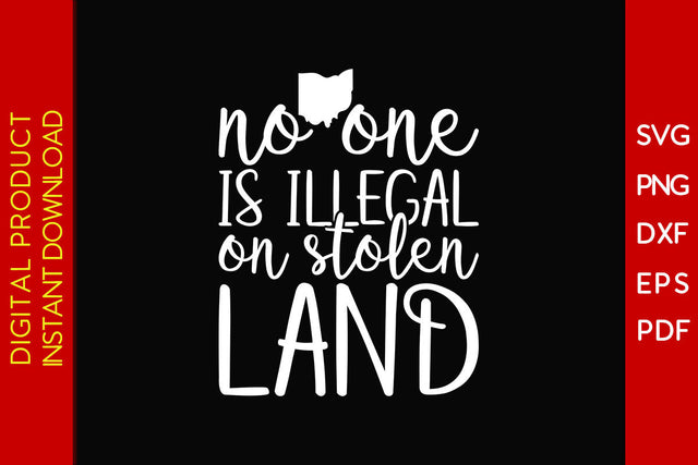 No One Is Illegal On Stolen Land SVG PNG PDF Cut File SVG Creativedesigntee 