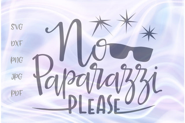 No Paparazzi Please SVG, PNG, DXF, PDF, JPG SVG Digitals by Hanna 