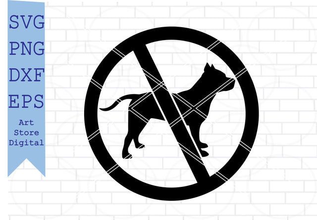 No Pitbull Dog 2 Svg, No Dog Vector, Dog Svg, Png, Eps, Dxf Files SVG Artstoredigital 