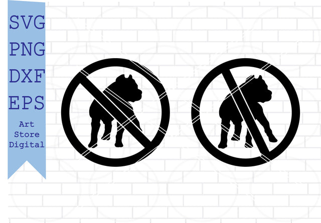 No Pitbull Dog 4 Svg, No Dog Vector, Dog Svg, Png, Eps, Dxf Files SVG Artstoredigital 