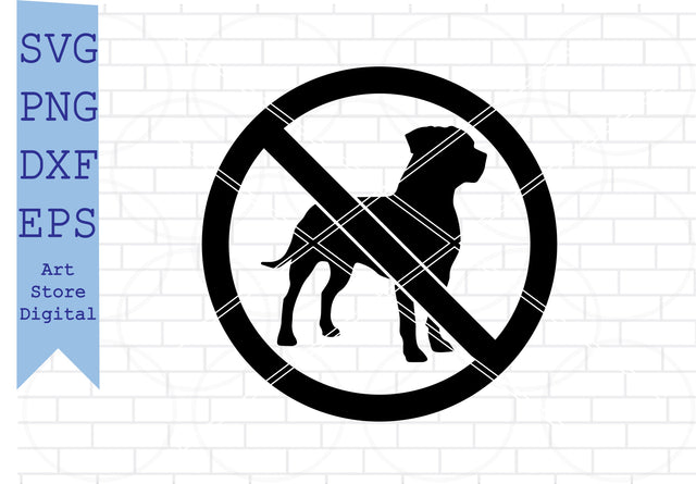 No Pitbull Dog 5 Svg, No Dog Vector, Dog Svg, Png, Eps, Dxf Files SVG Artstoredigital 