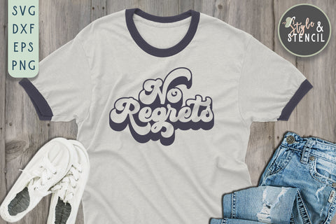 No Regrets SVG - Retro Svg SVG Style and Stencil 