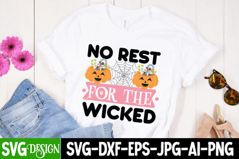 No Rest For The Wicked SVG Cut File, No Rest For The Wicked Sublimation PNG, ,Halloween SVG Sublimation Design, Trick or Treat SVG SVG BlackCatsMedia 