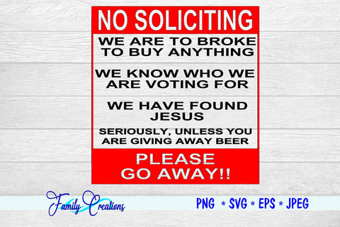 No Soliciting SVG Family Creations 