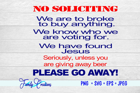 No Soliciting SVG Family Creations 