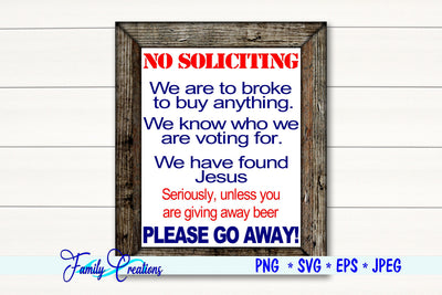 No Soliciting SVG Family Creations 