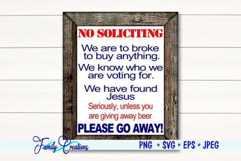 No Soliciting SVG Family Creations 