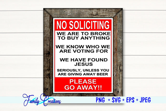 No Soliciting SVG Family Creations 
