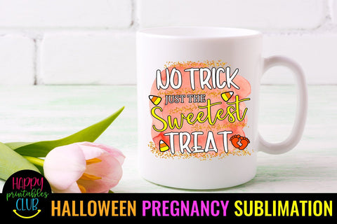No Trick Just Sweetest Treat-Halloween Pregnancy Sublimation Sublimation Happy Printables Club 