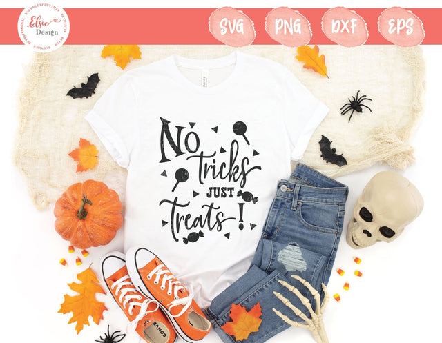 No Tricks Just Treats - SVG, PNG, DXF, EPS SVG Elsie Loves Design 