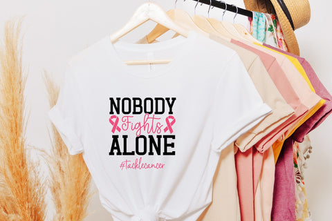 Nobody Fights Alone - Breast Cancer SVG SVG CraftLabSVG 