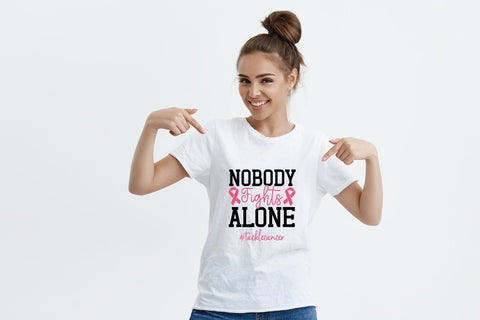 Nobody Fights Alone - Breast Cancer SVG SVG CraftLabSVG 