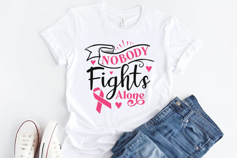 Nobody Fights Alone - Breast Cancer SVG SVG CraftLabSVG 