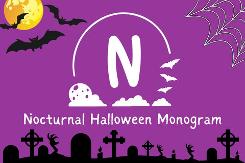 Nocturnal Halloween Monogram Font Attype studio 