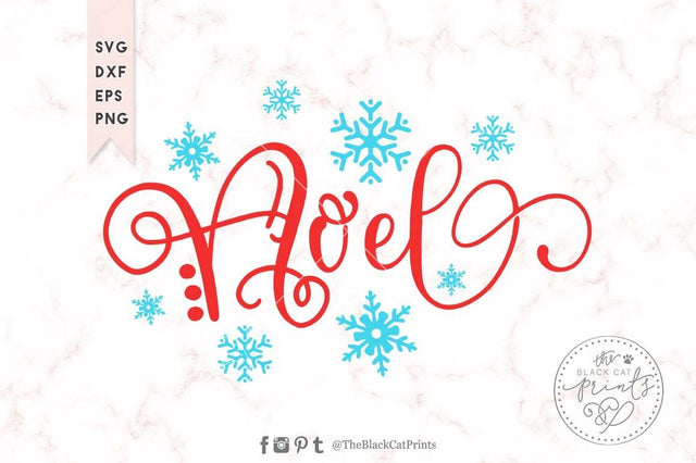 Noel Christmas cut file SVG TheBlackCatPrints 