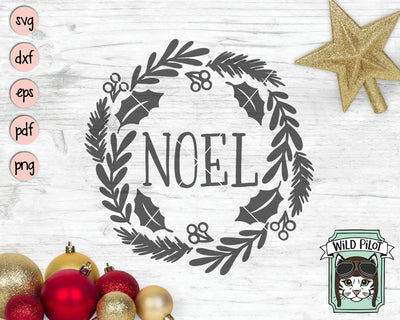 Noel Wreath SVG Cut File SVG Wild Pilot 