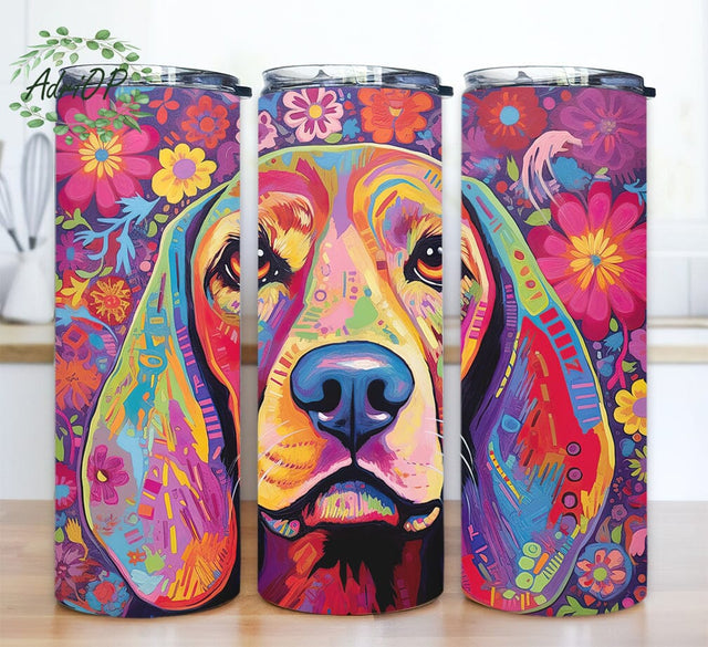 Noen Beagle 20oz Skinny Tumbler Png, Ultra Detailed Artistic, Detailed Gorgeous Face, Dog Lover Tumbler, Beagle Vibrant Colorful Tumbler, Beagle Dog Tumbler Sublimation AdriOP 