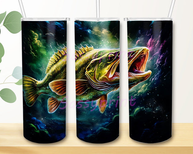 Noen Largemouth Bass Fish 20oz Skinny Tumbler Png, Largemouth Bass Fish Fishing Dad Father Day Sublimation Tumbler Design, Gift for Fisherman, Husband Dad Sublimation sassyprint 