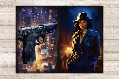 Noire Detective Ephemera | Art Noir Junk Journal Pages SVG GlamArtZhanna 