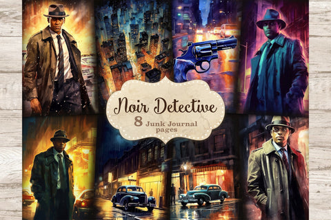 Noire Detective Junk Journal Kit | Vintage Car Printables SVG GlamArtZhanna 