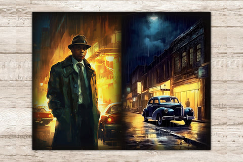 Noire Detective Junk Journal Kit | Vintage Car Printables SVG GlamArtZhanna 