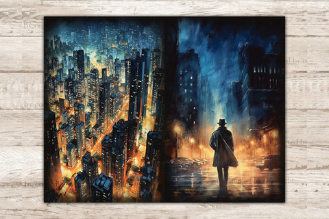 Noire Detective Junk Journal Pages | Ephemera Pages SVG GlamArtZhanna 