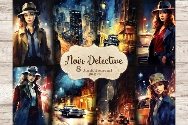 Noire Detective Junk Journal Paper | Woman Ephemera SVG GlamArtZhanna 