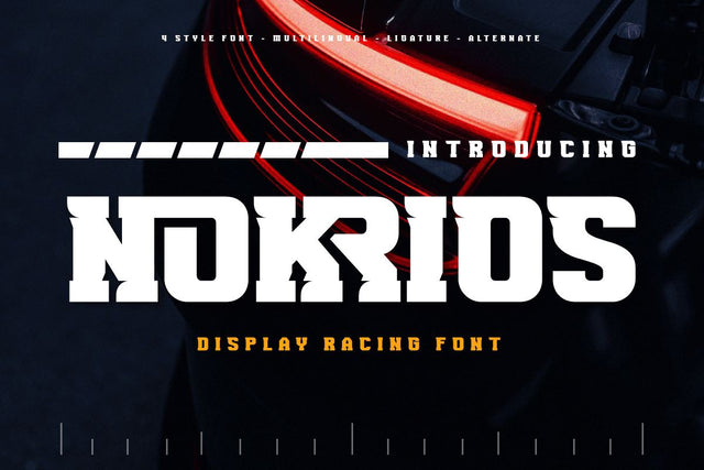 NOKRIOS | Speed Racing Font Font twinletter 